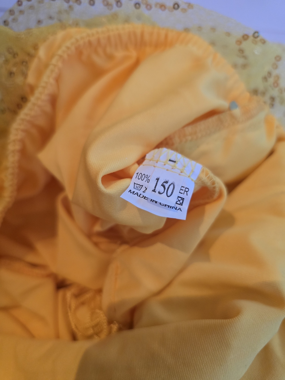 Yellow Sequin Fringe Kids Dance Dress - Picture 3 of 4